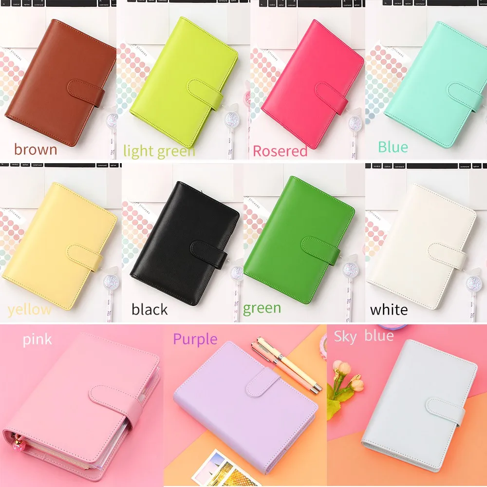 

A5/A6 Macaron Color Leather Spiral Notebook Set Diary/week Planner/agenda Organizer Inner Page Ring Binder Stationery