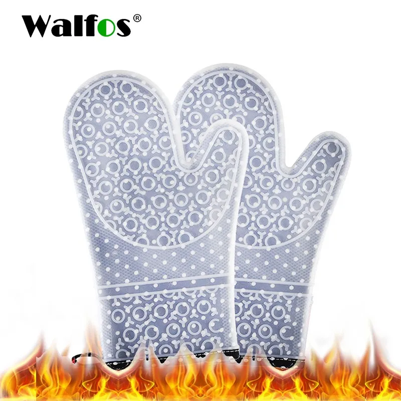 Перчатки WALFOS цельные для духовки 1 шт. силиконовые и хлопковые двухслойные