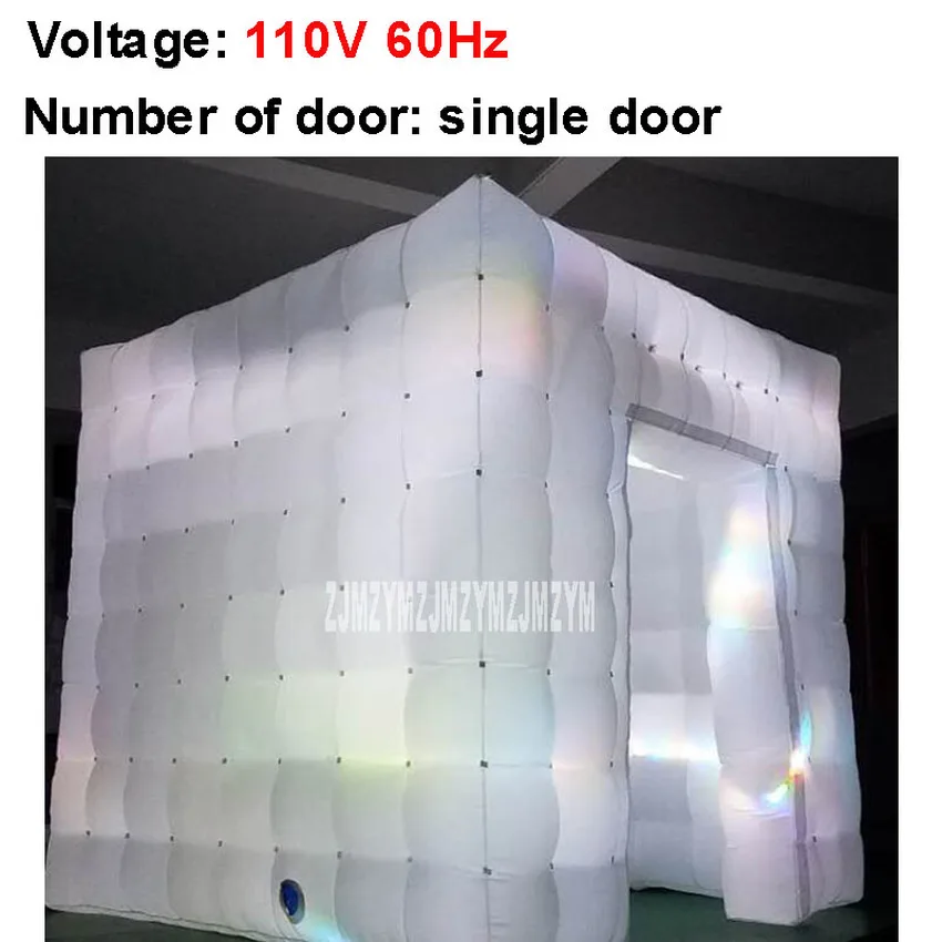 single door-110V 2,5*2,5*2,5 м Высокое качество Свадебная вечеринка надувной фотостенд 210D ткань Оксфорд светодиодный фотостенд палатка 220 В/110 В однодверный/двухдверный - Цвет: single door-110V
