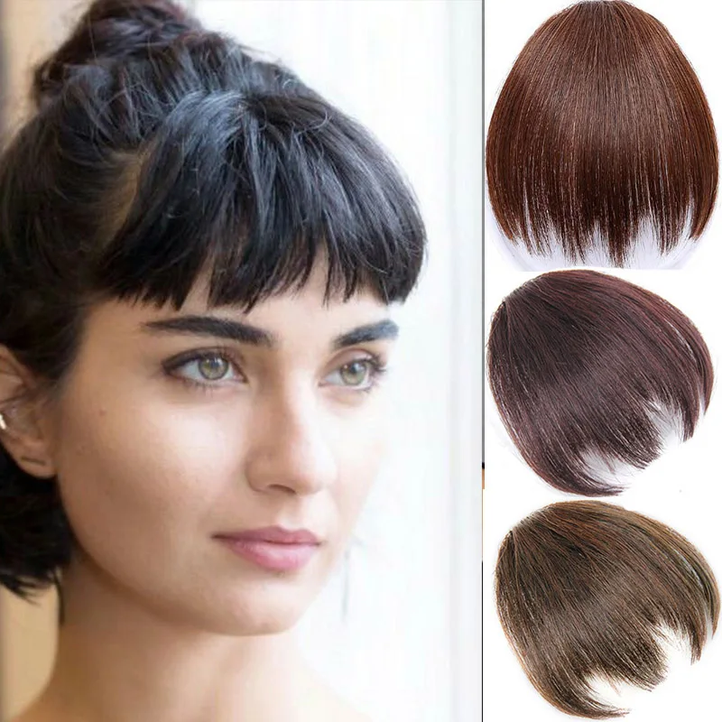 MANWEI искусственные тупые челки для наращивания волос синтетические накладные