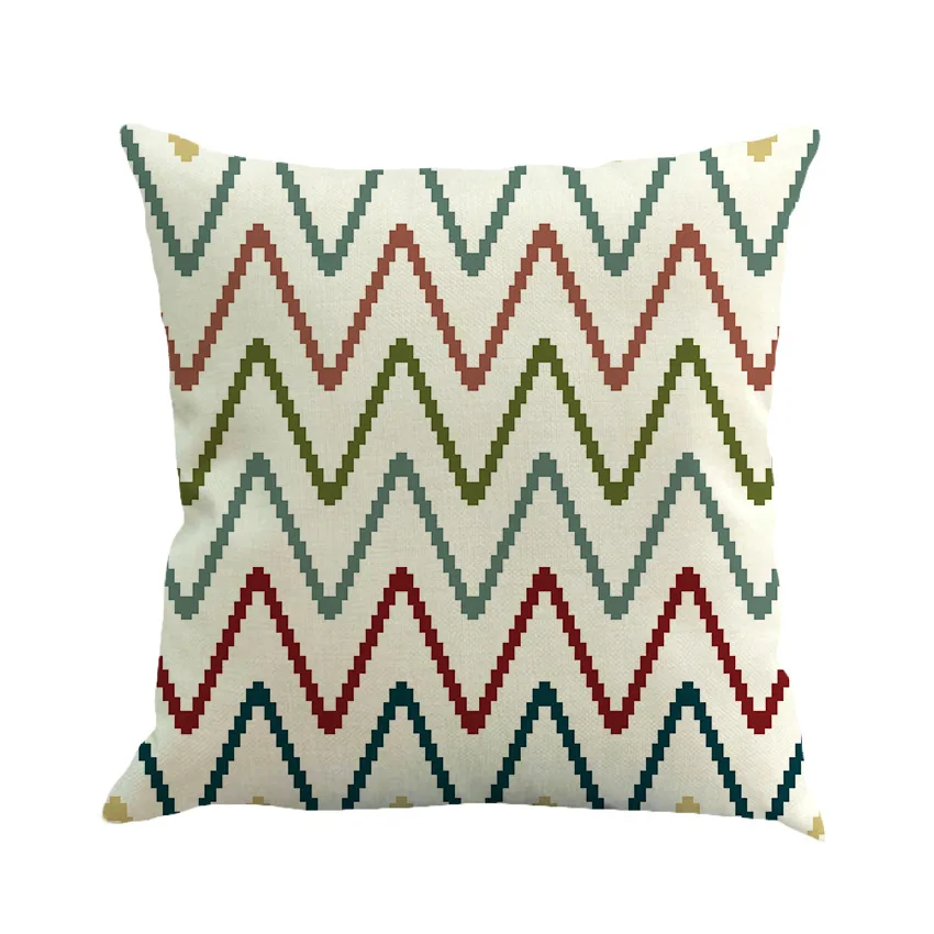 Чехол для диванной подушки из хлопка и льна с нестандартным геометрическим