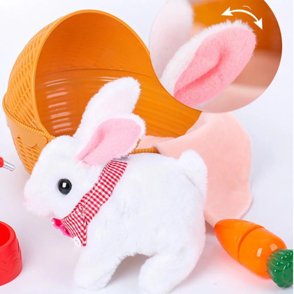 Плюшевый Поющий прыжок кролик имитация мягкие игрушки Робот электрическая