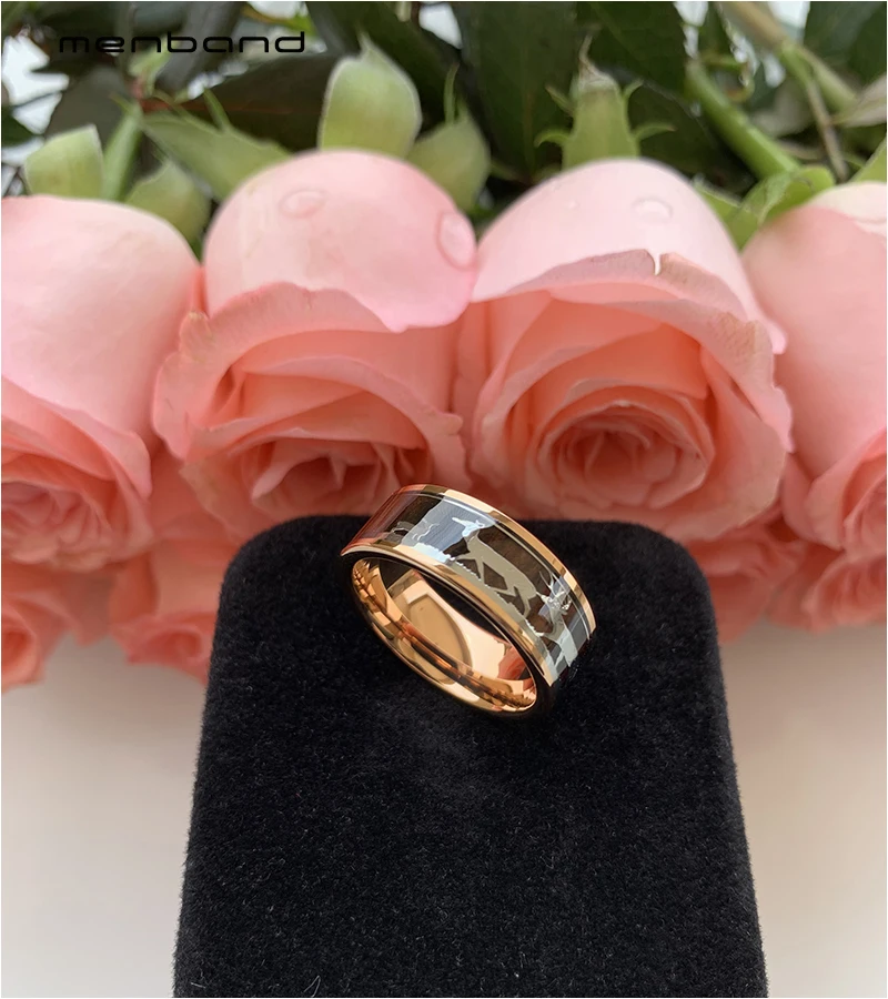 Кольца из розового золота и вольфрама для мужчин женщин семейство оленей с