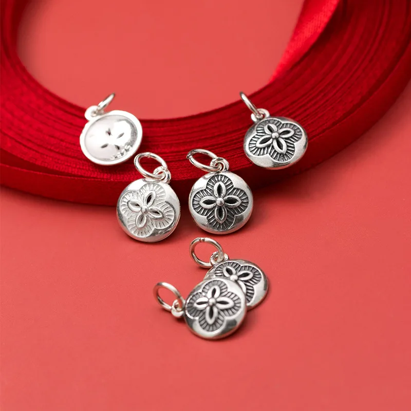 925 стерлингового серебра Круглый Клевер узора ожерелья подвески для женщин S925