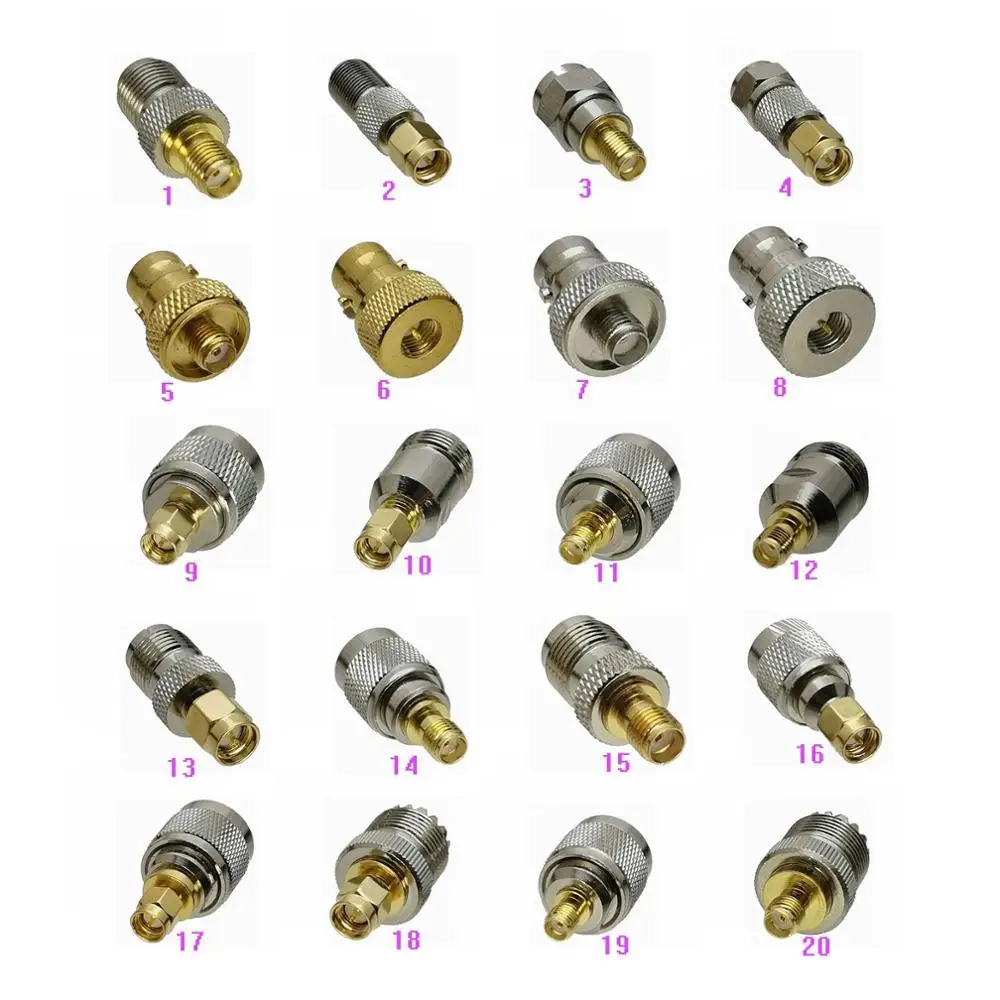 Переходник SMA на UHF PL259 SO239 / F для ТВ/BNC/N/TNC штекер и гнездо радиочастотный