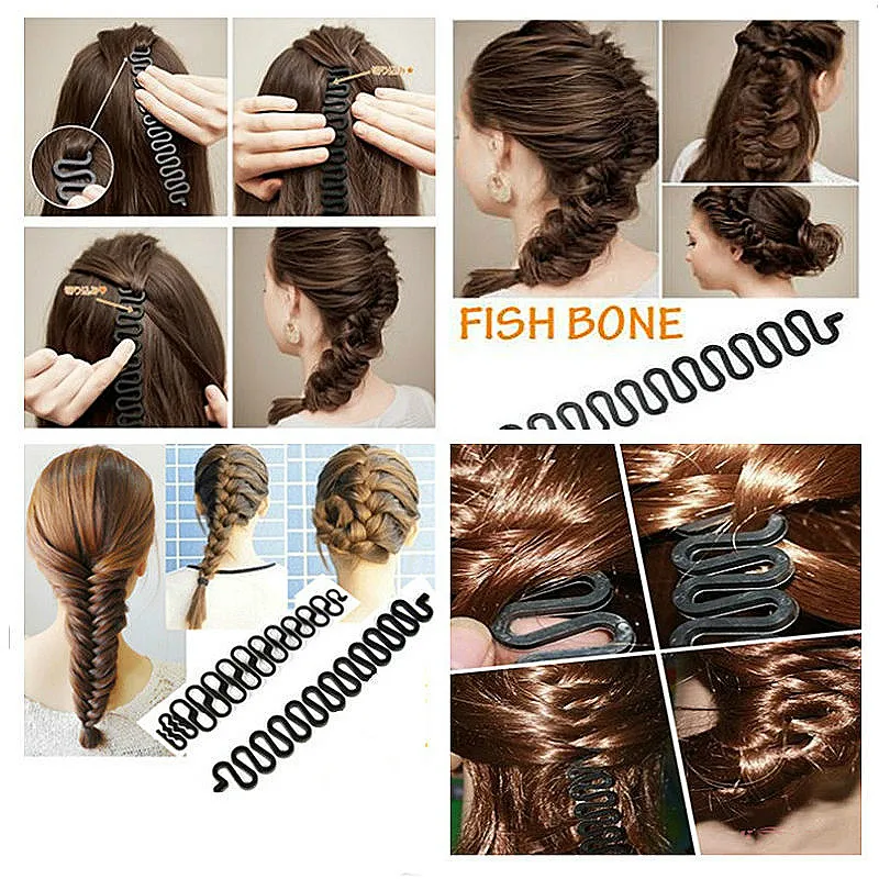 

2021 3pcs Women Hair Braid Tool Holder Clip Wave Hair Braiding Tool Weave Hair Braider Roller Hair Twist Styling Tool DIY