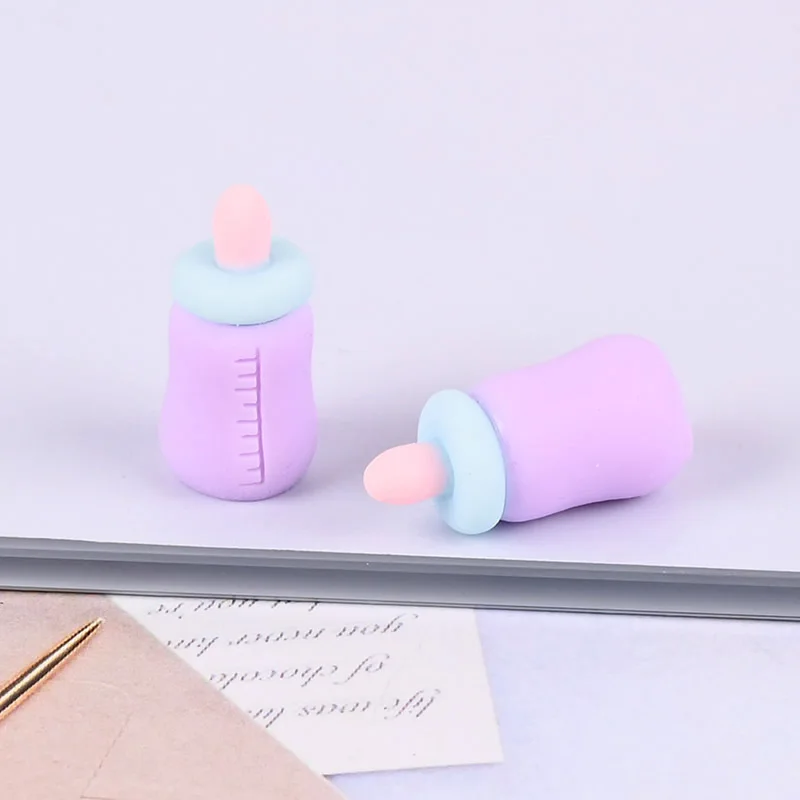 Имитация смолы 6 шт. милая 3D бутылка молока искусственное украшение для