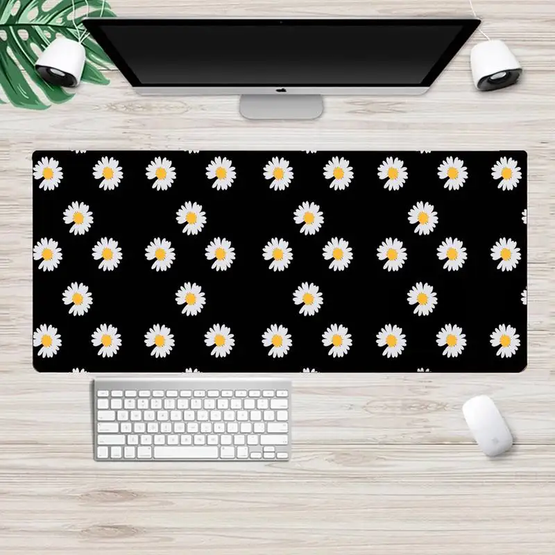 

Small daisy flower Rubber PC Computer Gaming mousepad Animation XL Large Gamer Keyboard PC Desk Mat Takuo Tablet Mousepads