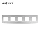 Wallpad S6 DIY пятисторонняя 5-полосная Серебристая матовая панель для настенного выключателя, имитация алюминиевой пластины, Бесплатная комбинация, 430*86