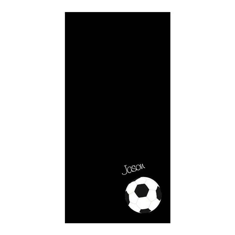 

New Black White Custom Name Soccer FootBall Sport Bath Towel Set Microfiber Quick Drying Football Ball Personalised Gift for Boy