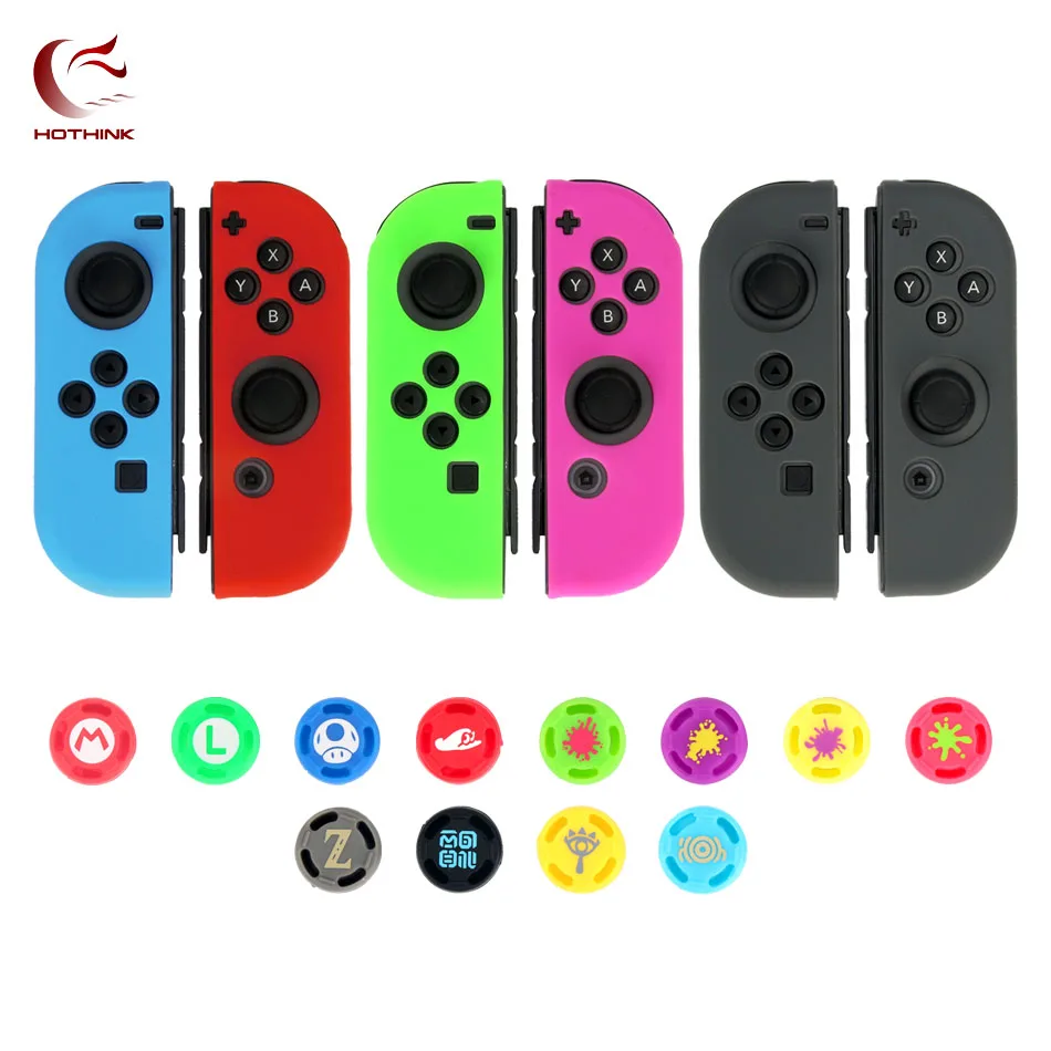 Силиконовый мягкий чехол HOTHINK с картонной крышкой джойстика для Nintendo Switch Joy con NS