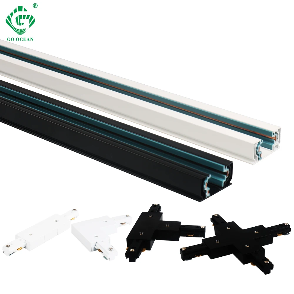GO OCEAN Track Light 1meter Трек рельс 3 Провода Прожекторные лампы Светильники Алюминиевые