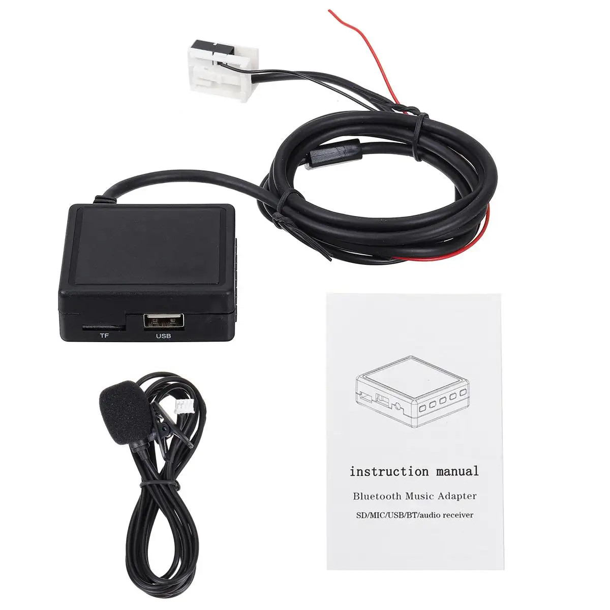 

for BMW E60 E63 E64 E65 E66 E81 E82 E87 E90 bluetooth Aux Receiver Cable with USB,microphone Hands-free Aux Adapter