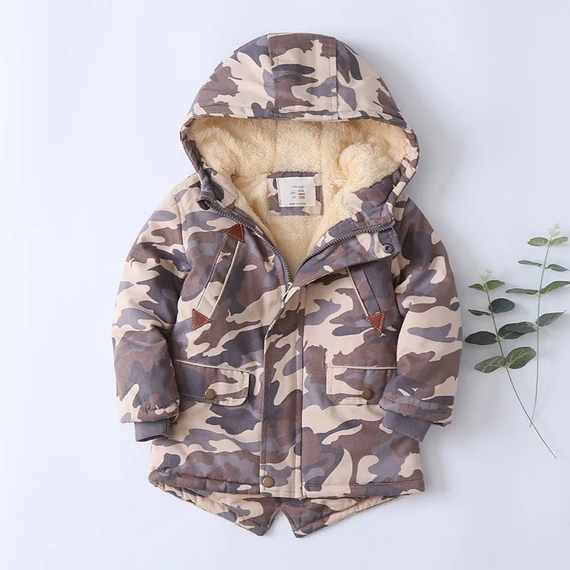 2019 г. Детские зимние куртки камуфляжные теплые флисовые пальто/куртки для