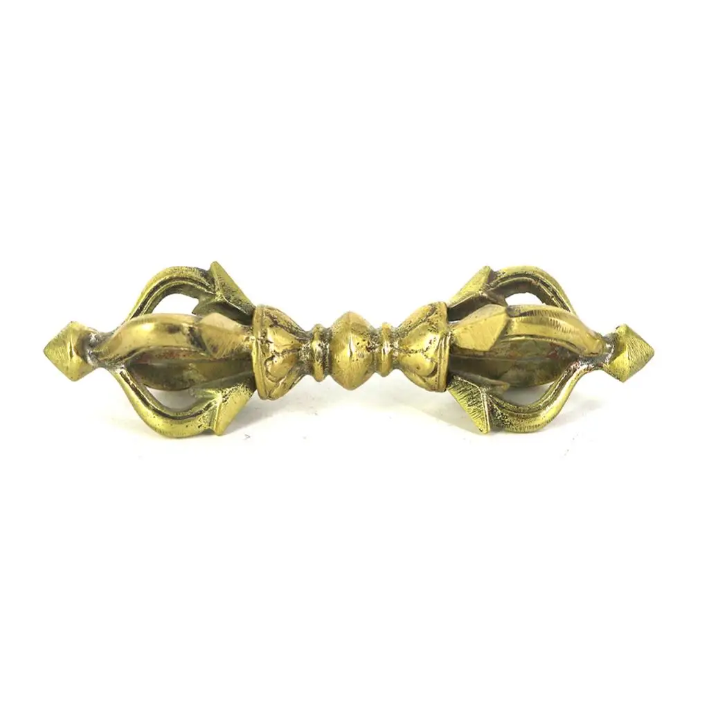 Медный Тибетский буддизм 9x5 см пять долей Пест Ваджра домашнее украшение|Статуи и