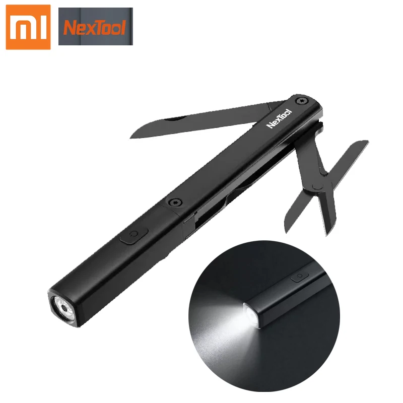 

Xiaomi NexTool Multifunctional 3 in 1 Pen Tools Flashlight Knife Scissors USB Rechargeable IPX4 Waterproof Portable Tools light