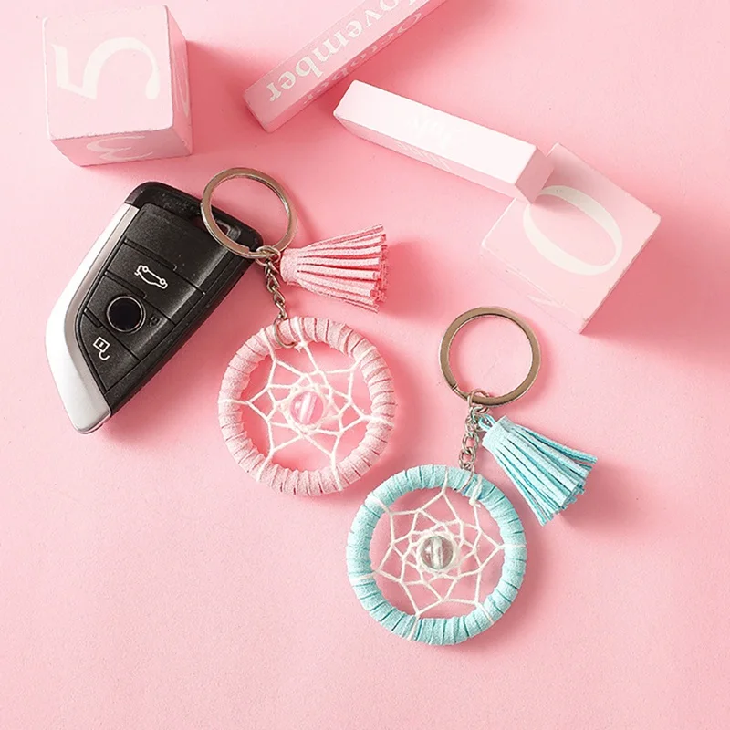 Ловец снов уникальная металлическая подвеска с кисточкой брелок ручной работы