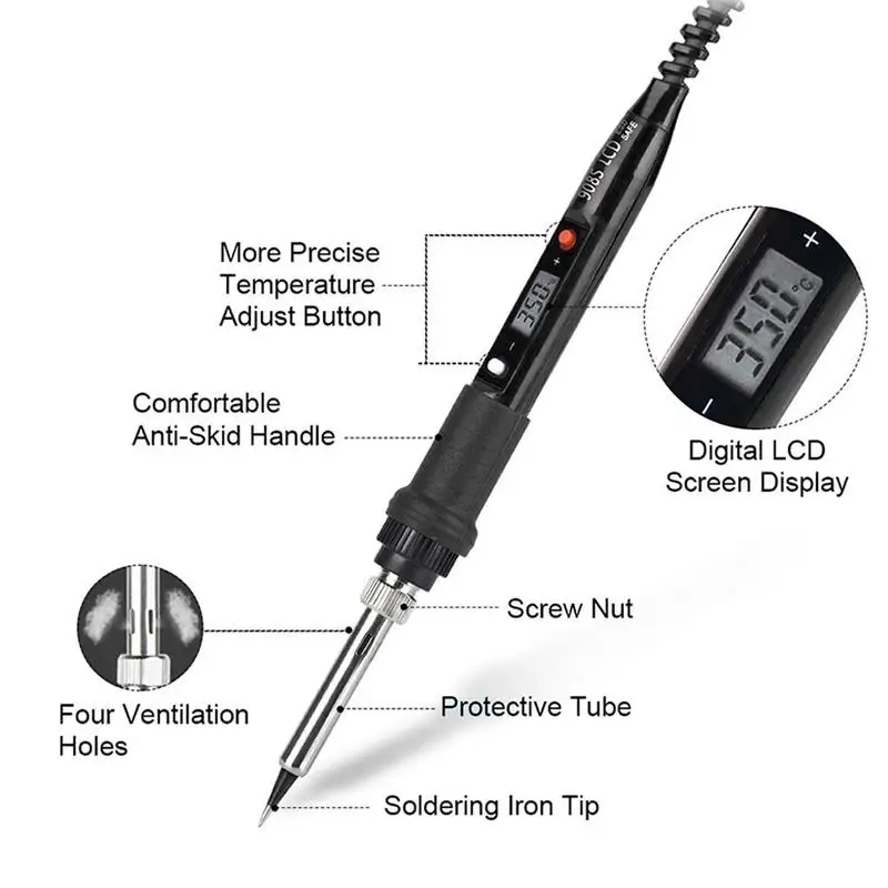 

80W Electric Soldering iron 110V 220V temperature adjustable LCD Welding solder iron kit home repair soldering iron tools
