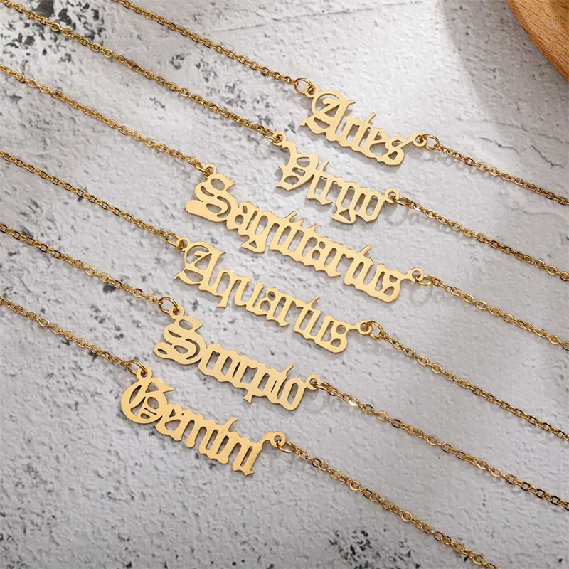 Ожерелье с подвеской в виде 12 знаков зодиака старый английский Скорпион Телец