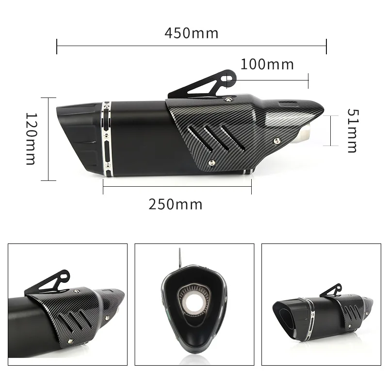 Универсальный глушитель выхлопной трубы для мотоцикла Honda CBR600RR NC750X R3 R6 TRK502 Z900 ZX10R