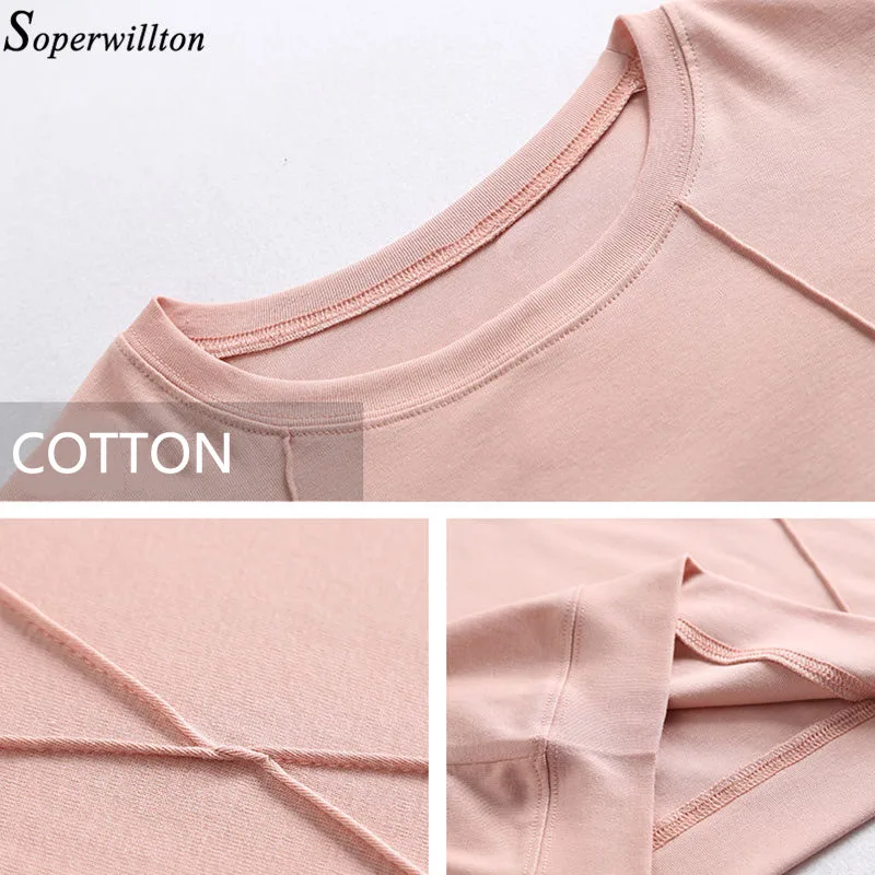 Футболки для женщин хлопковая футболка Женская 2021 летняя с коротким рукавом