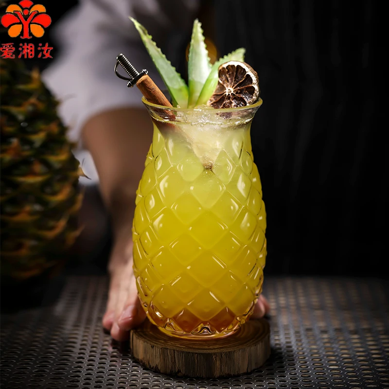 

Aixiangru Bar Net Red Pineapple Cocktail Glass Creative Relief Cocktail Glass Juice Glass Mixing Glass