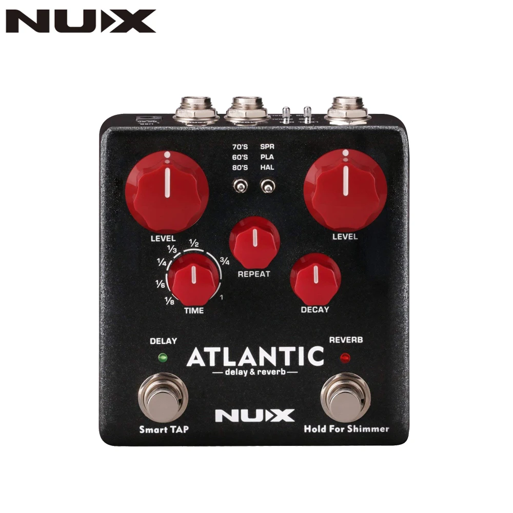 Педаль для гитары с задержкой NUX Atlantic Reverb мультиэффект 3 пластины ревербератор
