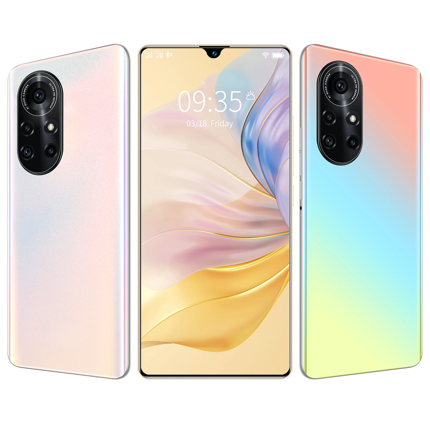 

New Andriod 10.0 Smart Phone Nova8 Pro 128/256GB 7.1 Inch 10 Core 6800mAh 1440*3440Fingerprint Face Unlock 32+64MP Smart Phone