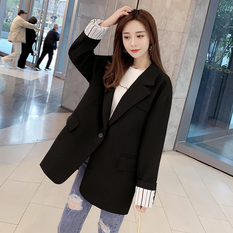 Новая женская одежда женский костюм Блейзер одноцветная куртка Женский блейзер