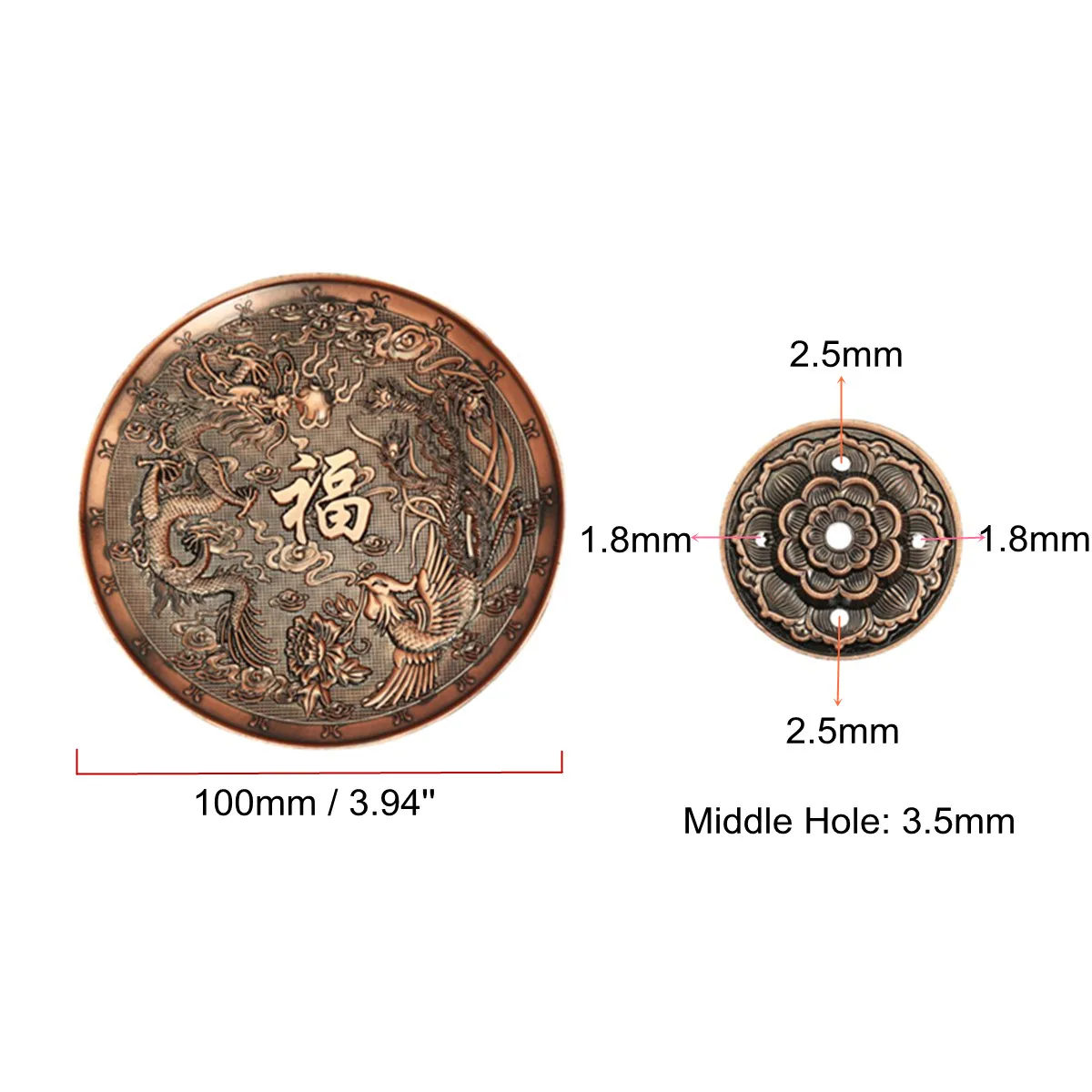 

Retro 5 Holes Lotus Incense Burners Dragon Incense Holder Stick Cone Censer Plate Buddhism 2 Colors Home Office Decoration Craft