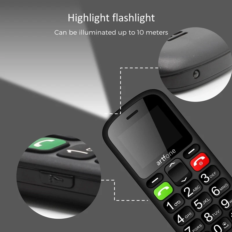 Большая кнопка мобильный телефон для пожилых людей Artfone CS181 обновленный GSM с