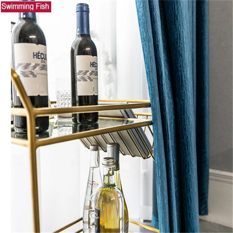 Современные затемненные бархатные занавески с квадратной решеткой однотонные