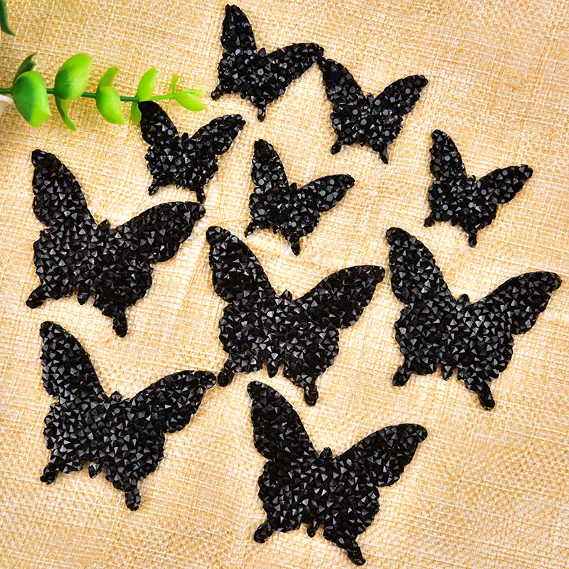 10 шт./лот дизайн в форме бабочки Стразы с горячей фиксацией мотивы термоклейкие