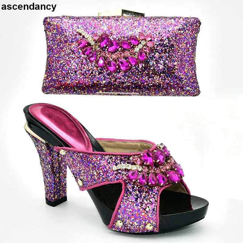 Новое поступление комплект из итальянской обуви и сумочки для вечеринки в