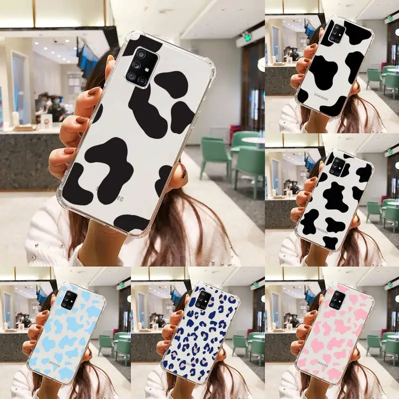 

cow skin print Phone Case Transparent For Samsung S A M J 21 20 50 30 60 5 7 51 71 90 11 10 J710 e p PLUS Prime 5G
