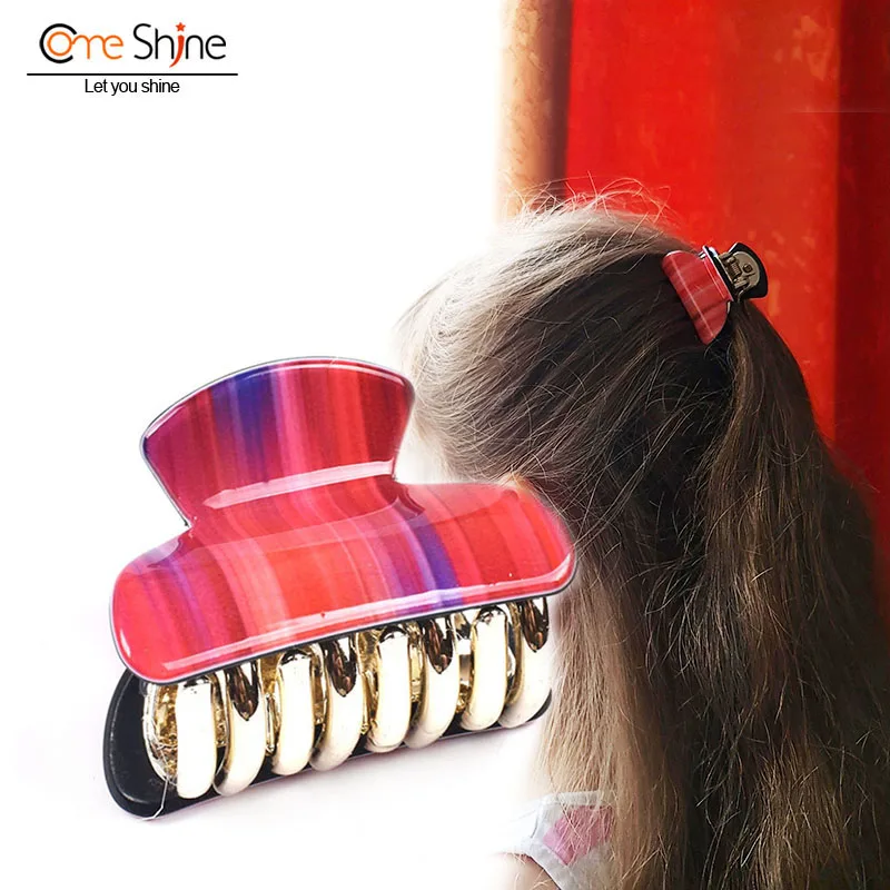 

Заколка для волос для девочек, с радужным принтом