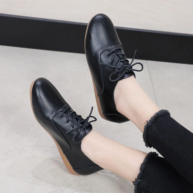 Женские оксфорды больших размеров повседневная обувь на шнуровке женские зимние