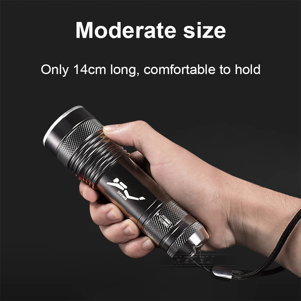 Fiyat Profesyonel Tüplü Dalış El Feneri LED 18650 XML T6 Su Geçirmez IPX8 Sualtı ışığı Dalış Meşale şarj Edilebilir Kamp El Lambası