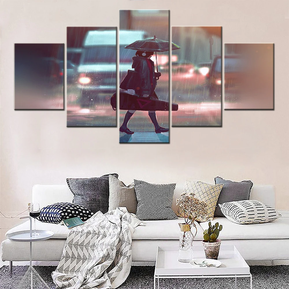 Картина на холсте 5 предметов планшетофон для девочек дождевой зонт картина