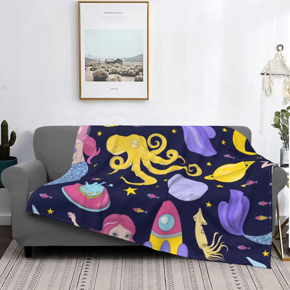 

Manta de franela transpirable para sofá, cobertor fino con patrón bonito, estilo moderno, supercálido, para bebé