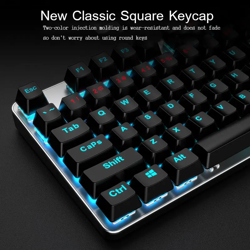 steampunk gaming mechanical keyboard 104 keysanti ghosting rgb backlight blackblue switch wired keyboard for desktop laptop free global shipping