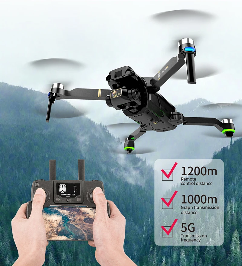 Квадрокоптер NYR 2021 KAI ONE Pro 8k HD механический 3-осевой шарнирный подвес двойная