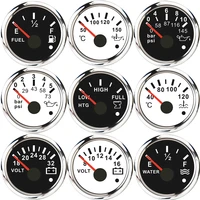 waterproof 52mm gauge 0 190ohm sewagewaterfuel level gauge oil temperature gauge pressure with alarm for boat car voltmeter