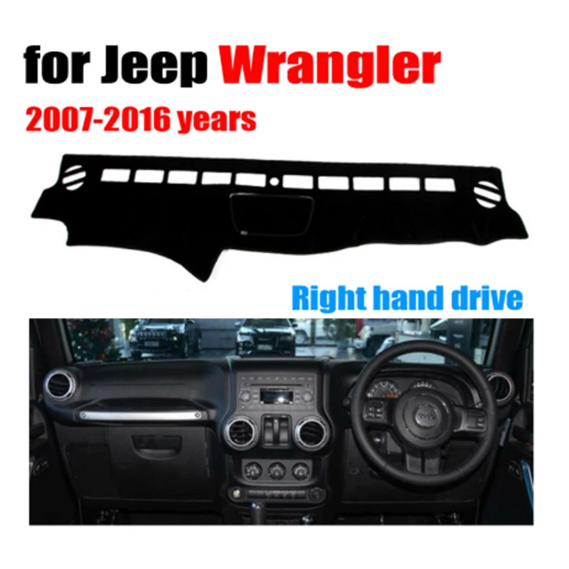 RKAC крышка приборной панели автомобиля коврик для Jeep wrangler 2007 2016 dashmatt Pad ковровое