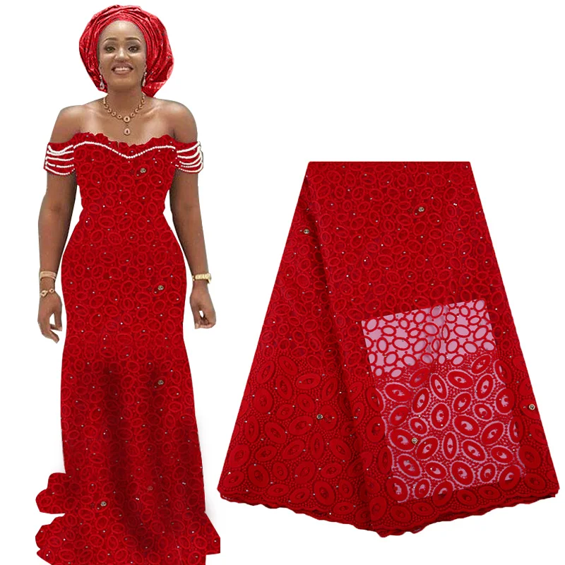 2019 Best Selling African Lace Fabric Embroidery Nigerian Net Lace French Tulle Lace High Quality With Beads For Woman Dress