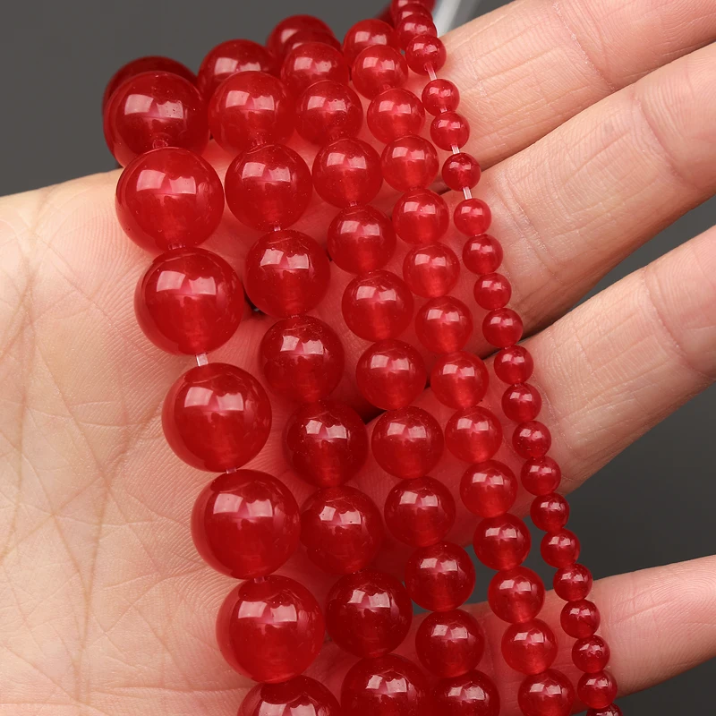 

Hesiod 4/6/8/10/12mm Red Carnelian Agates Round Gem Beads Carnelian Loose Beads for Jewelry Making DIY Necklace Bracelet