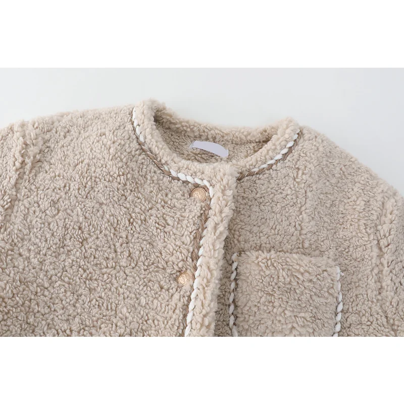 MOLAN Lamb Wool Woman Jacket Oversize 2022 New Warm Long Sleeve Lapel Winter Jacket Coat Loose Thick Female Chic Outwear