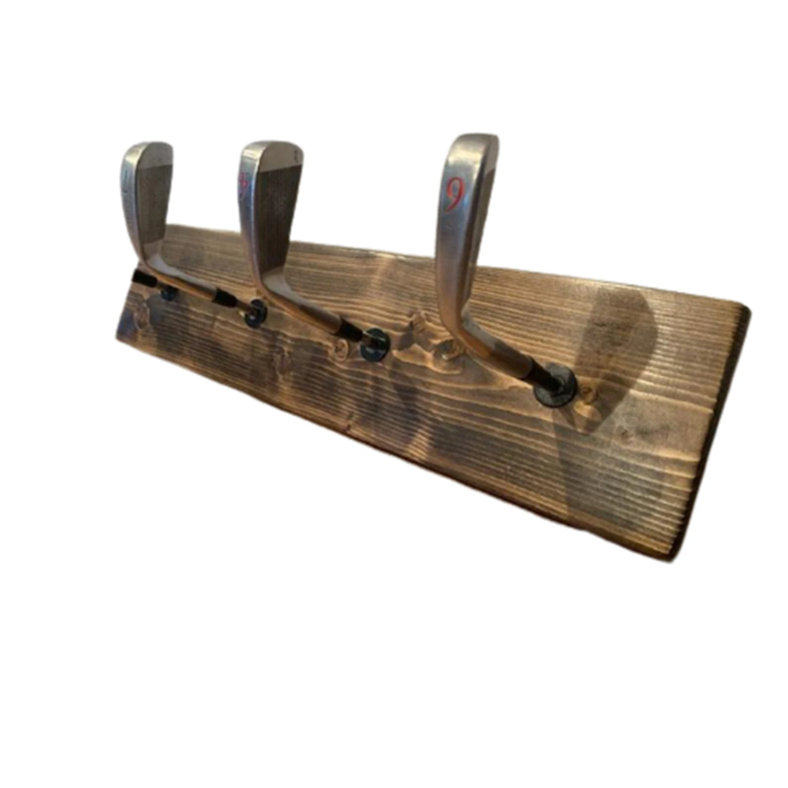

Golf Iron Hat Rack with 4 Hooks Wooden Resin Wall Mounted Hanging Rack Household Decoration TS1