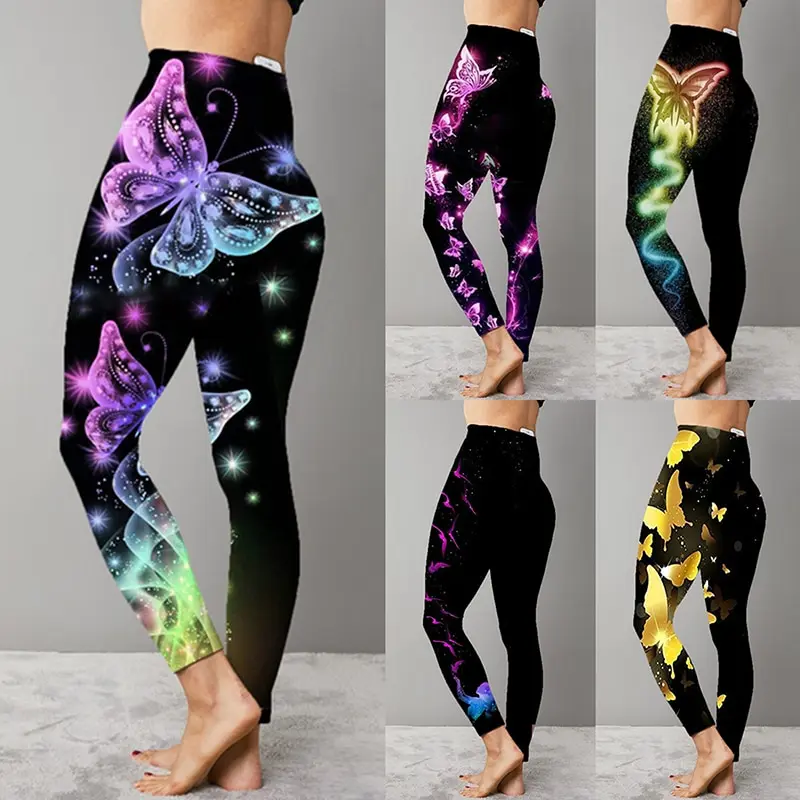 3D принт Для женщин джеггинсы тренировок леггинсы Фитнес тренажерный зал Высокая