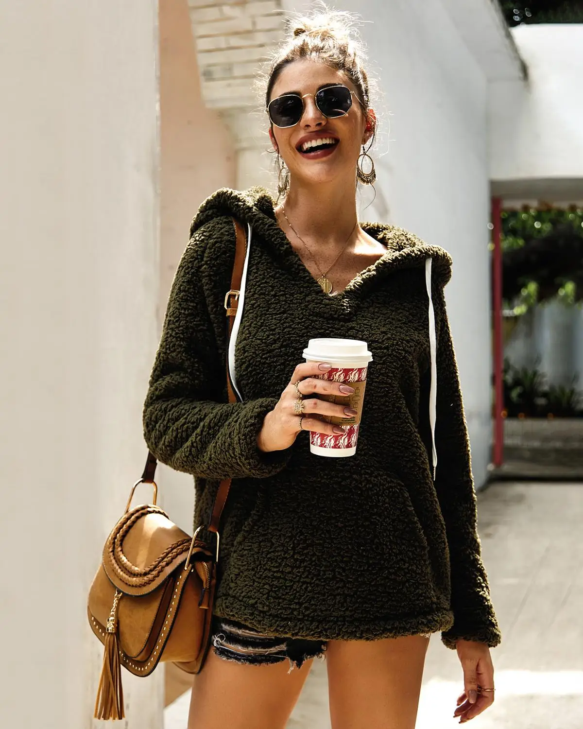 SINGRAIN женские одноцветные флисовые толстовки с капюшоном зимние большого размера